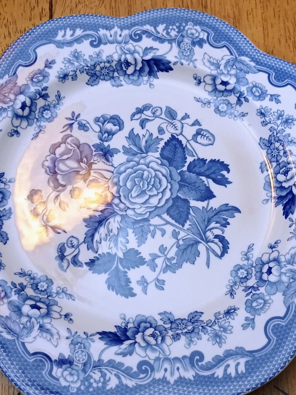 decorative porcelain plate from the Spode Blue Room Collection